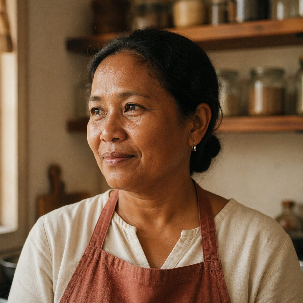 Ibu Nira Hendrawati — co-owner and head of kitchen at Percimon Origen.